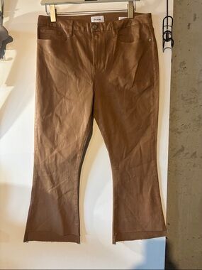 FRAME Tan Cropped Mini Boot Pants